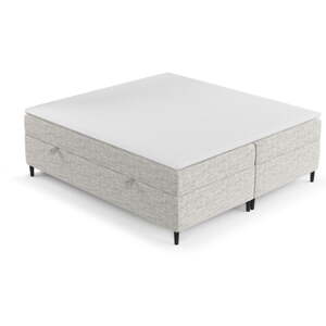 Világosszürke ágyneműtartós boxspring ágy 200x200 cm Araya – Maison de Rêve