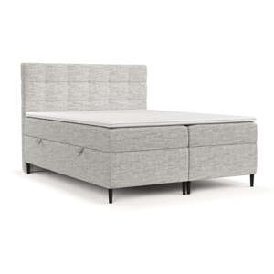 Világosszürke ágyneműtartós boxspring ágy 160x200 cm Urbaneo – Maison de Rêve