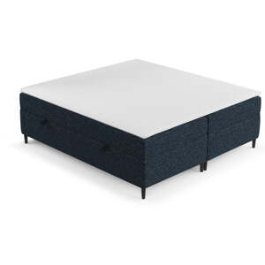 Sötétkék ágyneműtartós boxspring ágy 180x200 cm Araya – Maison de Rêve