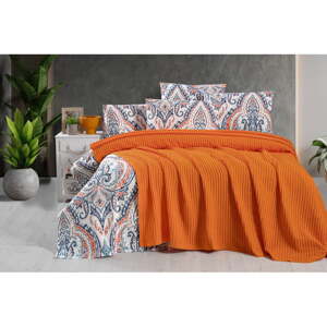 Narancssárga pamut ágytakaró 220x240 cm Waffle – Mila Home