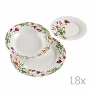 Florian 18 darabos porcelán tányérszett dekorációval - Versa