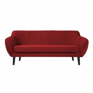 Toscane piros bársony kanapé, 188 cm - Mazzini Sofas