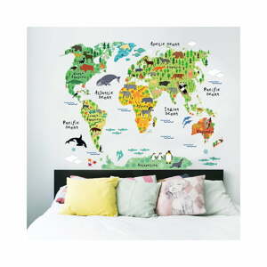 World Map gyerek falmatrica, 73 x 95 cm - Ambiance