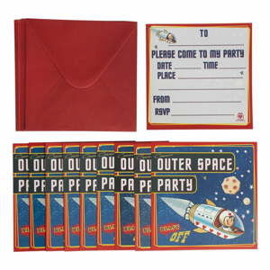 space Adventures 10 db partimeghívó kártya borítékokkal - Rex London